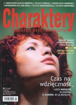 Skan okładki: Charaktery : magazyn psychologiczny - nr 1, styczeń 2014