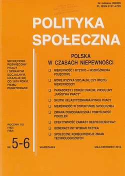 Skan okładki: Polityka Społeczna - Nr 5-6/2014