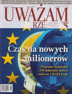 Skan okładki: Uważam Rze - Nr 6, czerwiec 2015