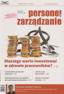 Skan okładki: Personel i Zarządzanie - nr 4, kwiecień 2016