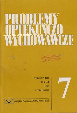 Skan okładki: Problemy Opiekuńczo Wychowawcze - Nr 7, wrzesień 2016