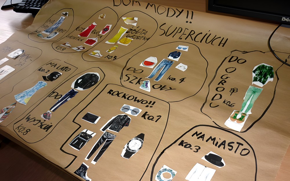 Jedna z prac - kolekcja mody na wiosnę-lato