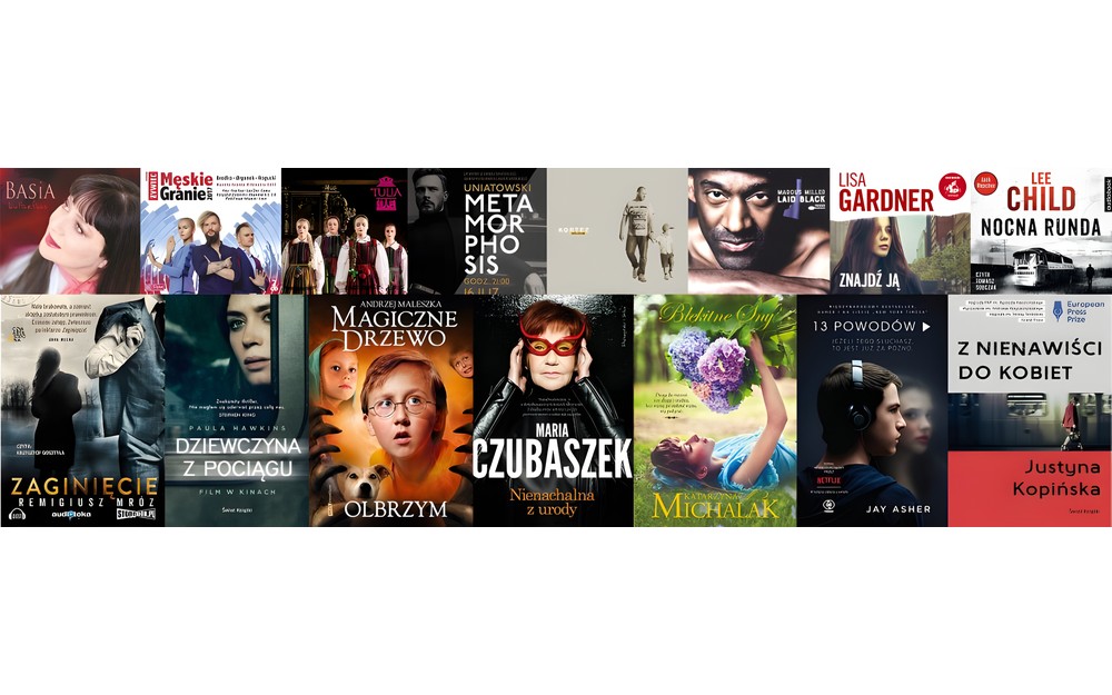 Grafika przedstawiająca okładki wybranych bestsellerów