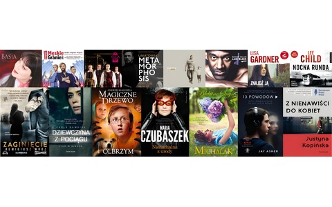 Grafika przedstawiająca okładki wybranych bestsellerów