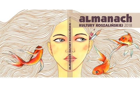 Grafika przedstawia twarz dziewczyny z rozwianymi włosami, między którymi pływają ryby