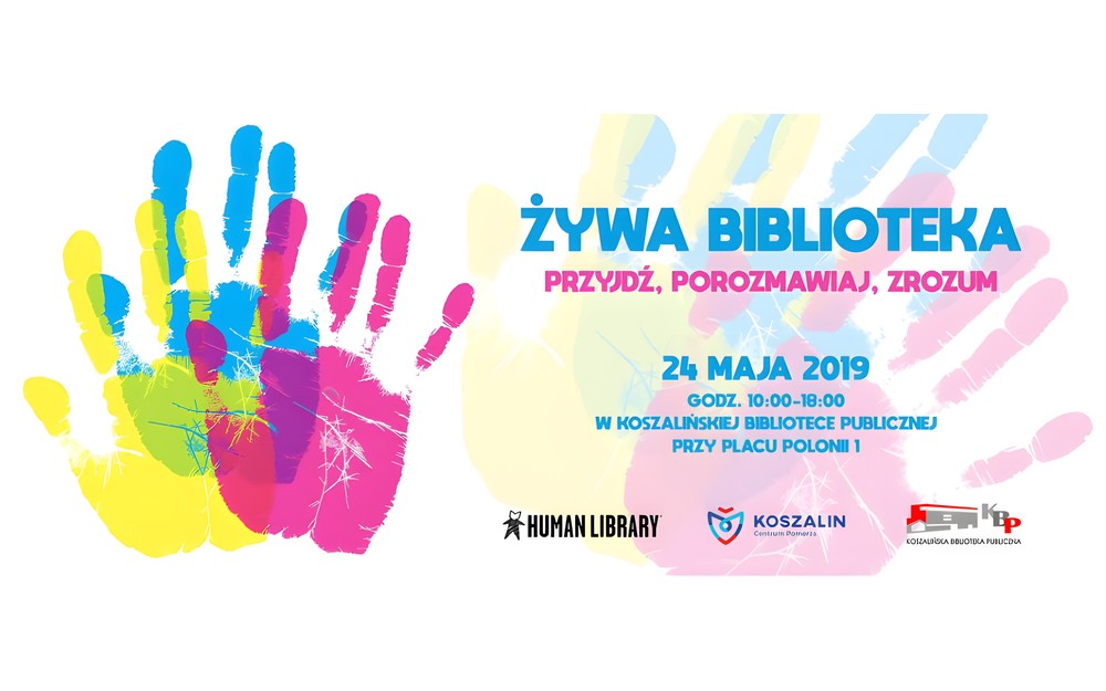 Grafika promująca Żywą Bibliotekę 2019