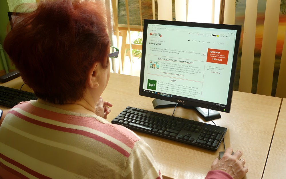 Kursantka przegląda stronę internetową KBP