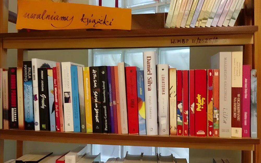 Książki na regale.