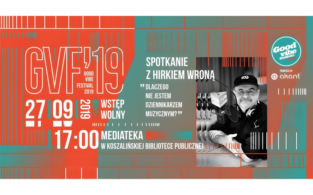 Grafika promująca spotkanie z Hirkiem Wroną