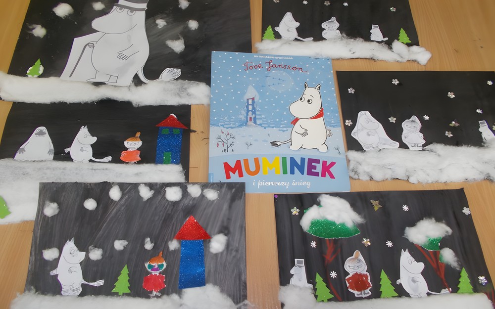 prace plastyczne dzieci i przeczytana książka