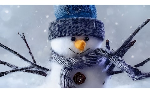 bałwanek ulepiony ze śniegu