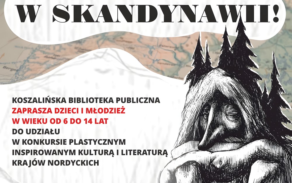 Plakat promujący konkurs plastyczny „PRZYGODA W SKANDYNAWII”