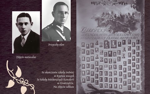 Na zdjęciu: Plansza poświęcona Gracjanowi Bojarowi-Fijałkowskiemu. Zdjęcia gracjana Bojara-Fijałkowskiego z młodości oraz zdjęcia jego i jego kolegów ze szkoły oficerskiej.