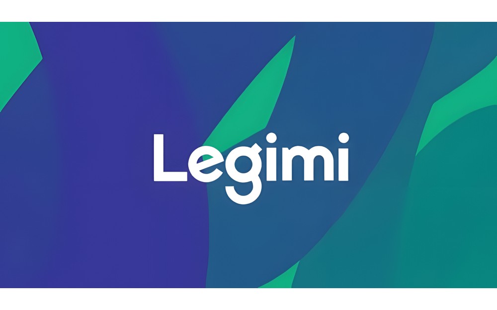 Logo Legimi. Na niebiesko zielonym tle widać biały napis Legimi.