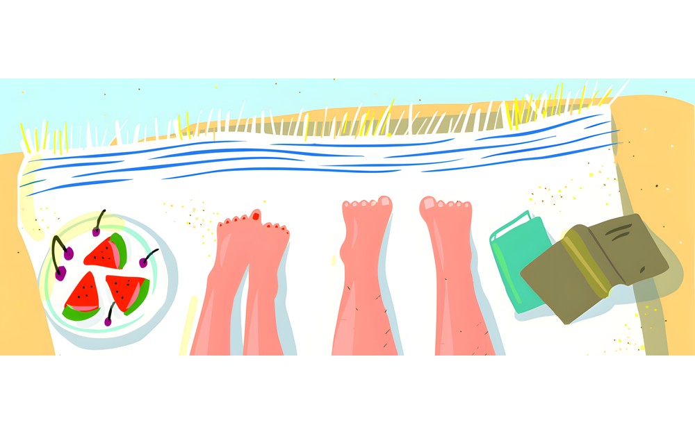 Grafika przedstawia stopy na ręczniku