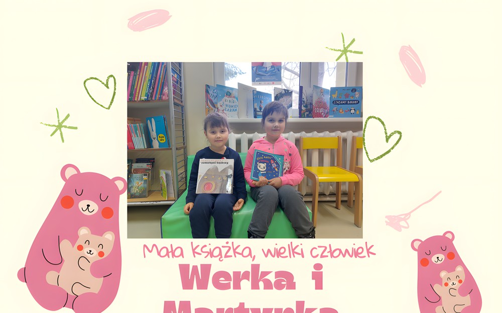 Dziewczynki pozują z książkami