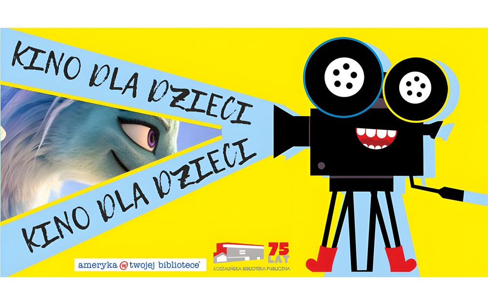 Grafika przedstawia wesołą kamerkę oraz fragment kadru z bajki dla dzieci