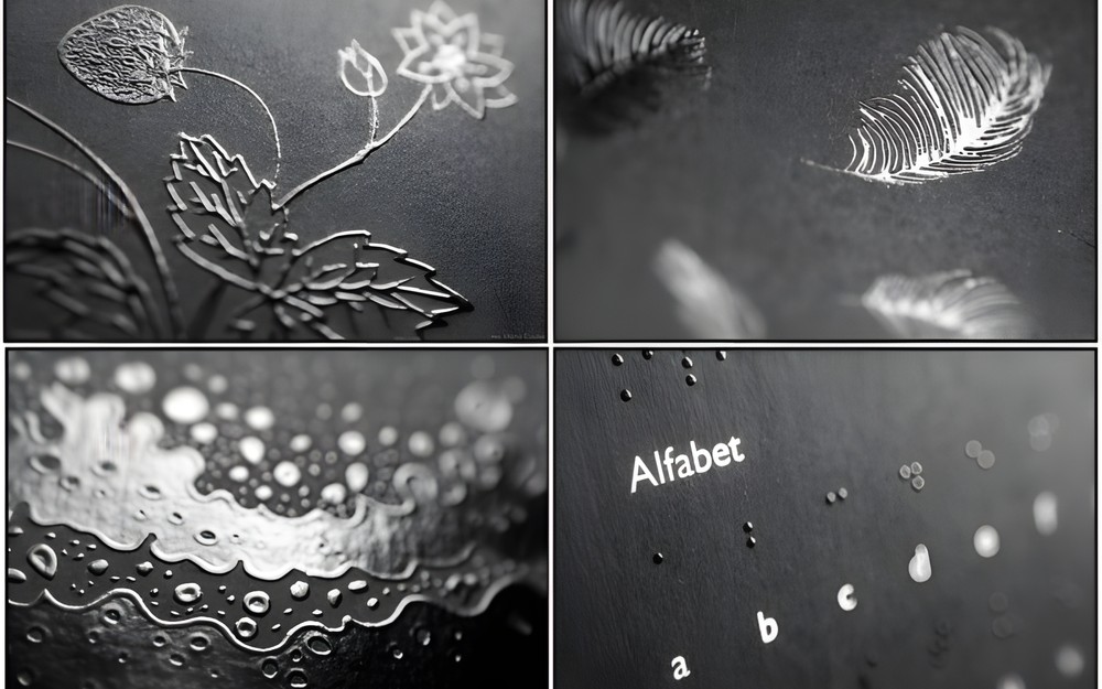 Na zdjęciu kolaż ilustracji "Czarnej książki kolorów"