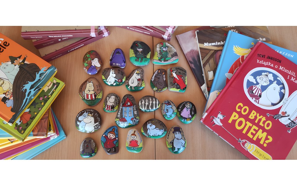 Promocja akcji #kamyczki, promocja bajkowych postaci z bajek- Muminki Tove Jansson