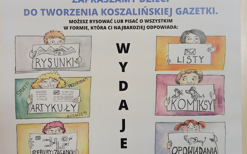 Plakat promujący nabór do gazetki "Głos dziecięcy"