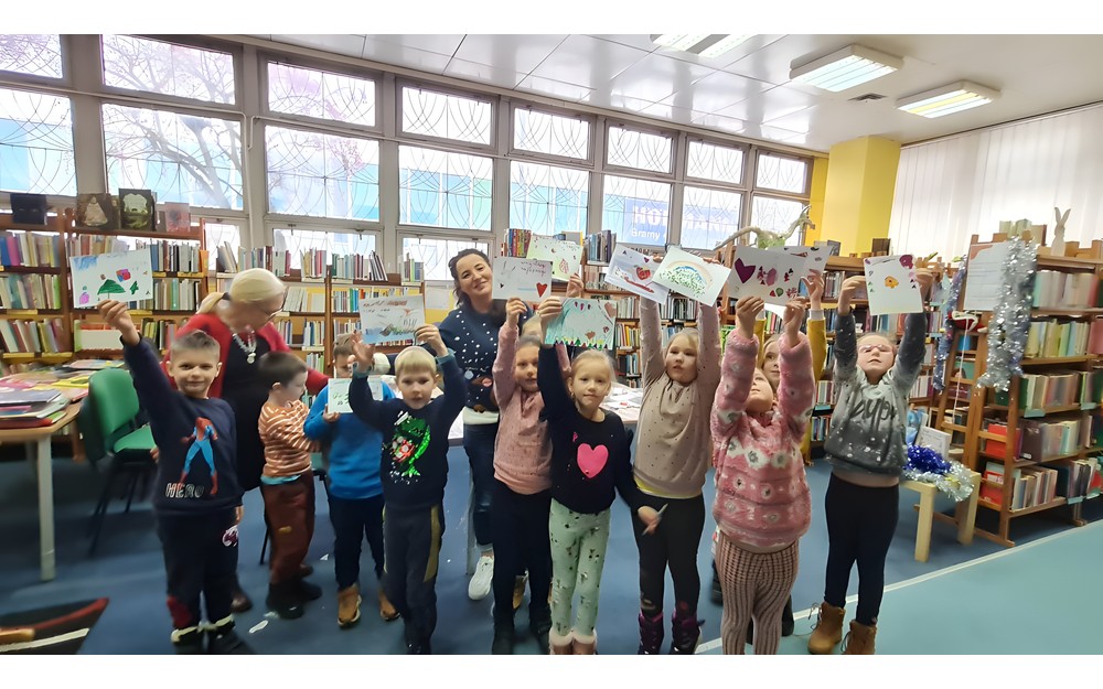 lekcja biblioteczna z pierwszkolasistami z SP nr 5 w Koszalinie