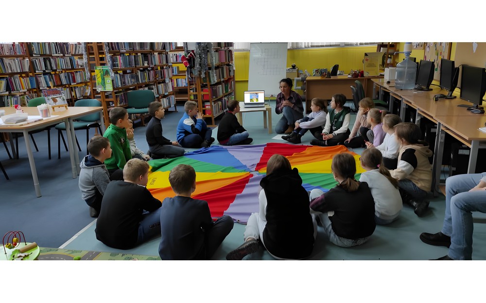 lekcja biblioteczna z trzecioklasistami z SP nr 5 w Koszalinie