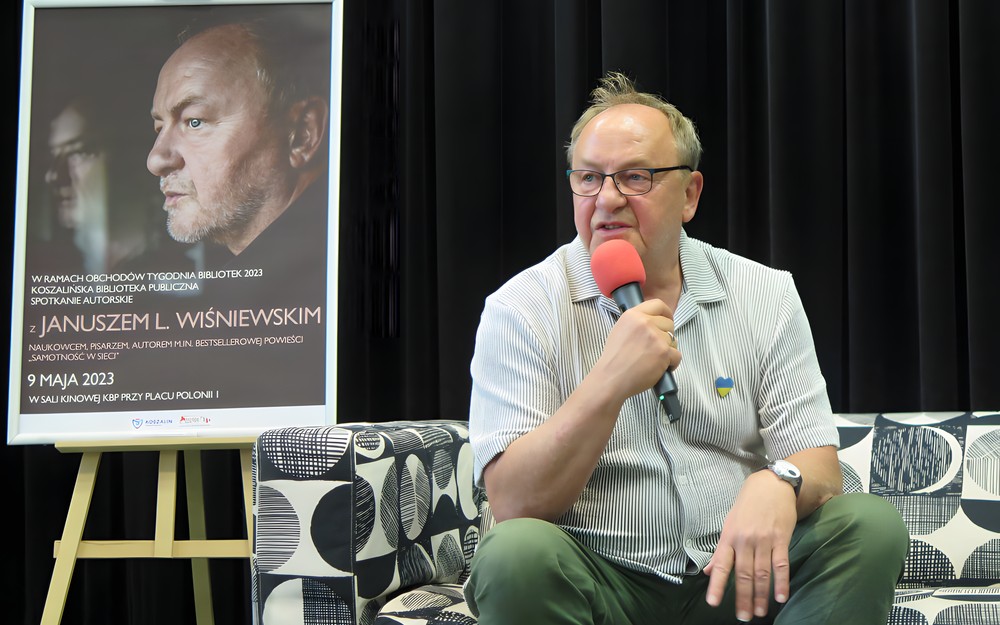 Janusz L. Wiśniewski podczas spotkania.