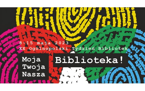 Plakat promujący Tydzień Bibliotek 2023r.
