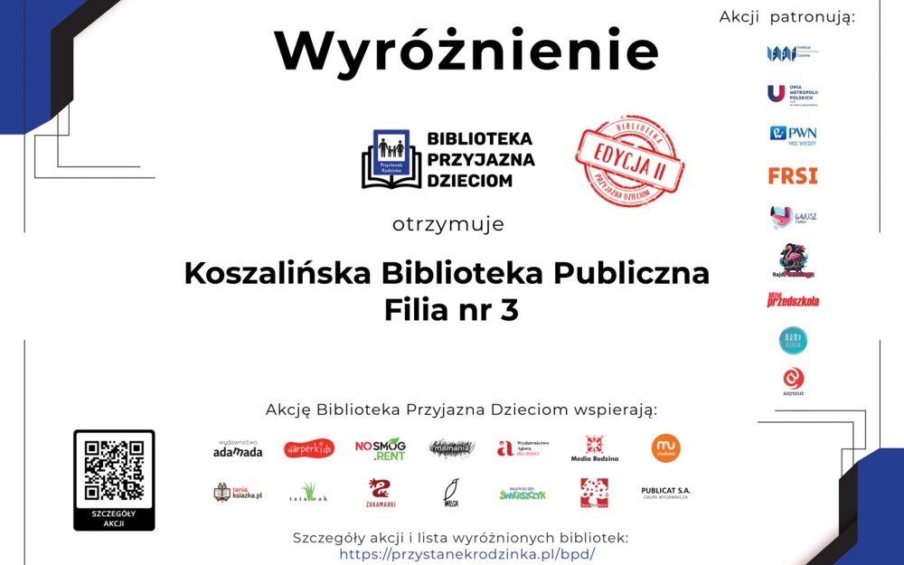 DYPLOM WYRÓŻNIENIA FILII NR 3