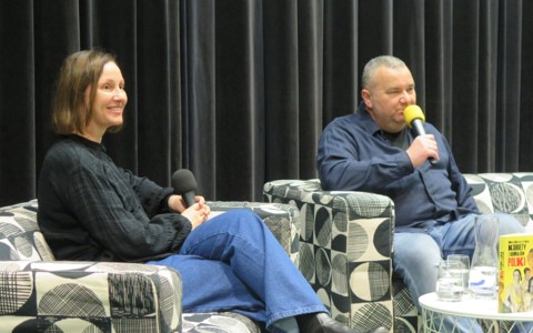 Małgorzata Czyńska i Piotr Pawłowski podczas spotkania.