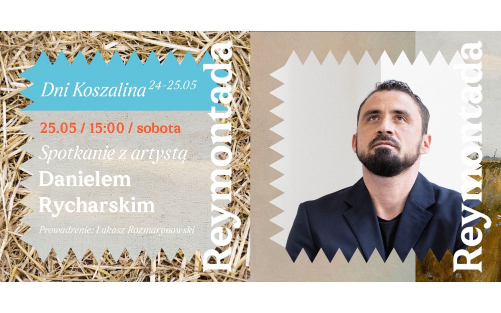 Grafika promująca spotkanie autorskie z Danielem Rycharskim