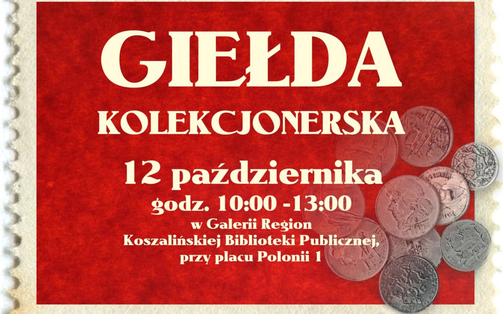 Grafika promująca Giełdę Kolekcjonerską.