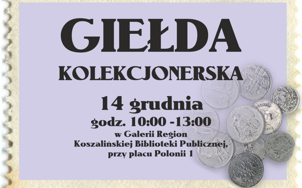 Grafika promująca Giełdę Kolekcjonerską.