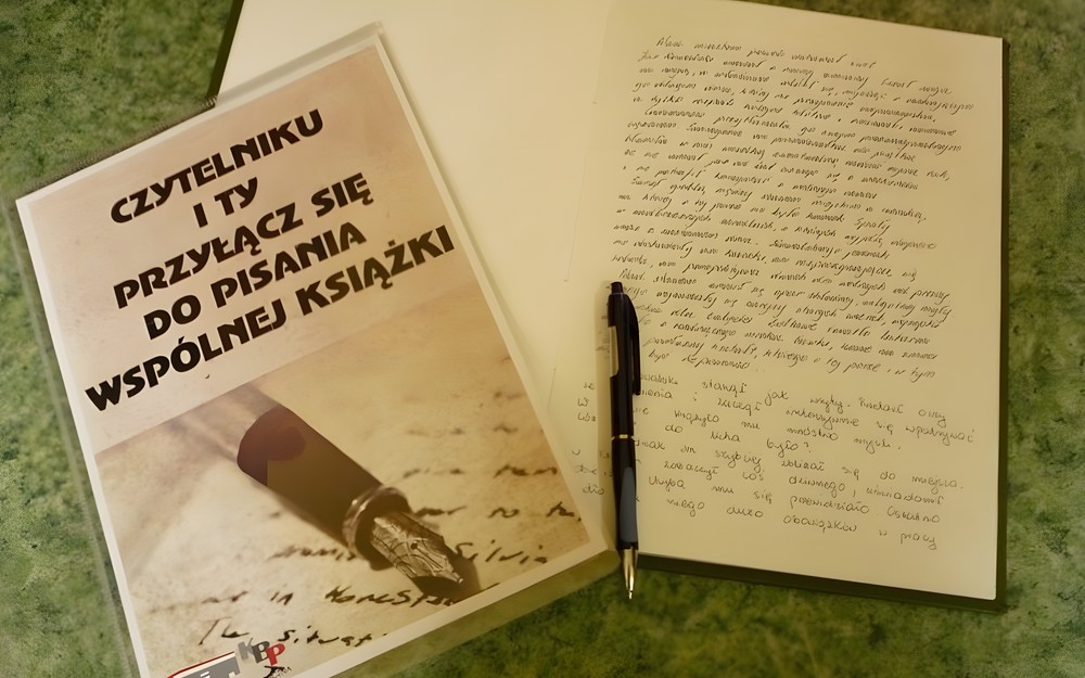 na zdjęciu książka tworzona przez czytelników