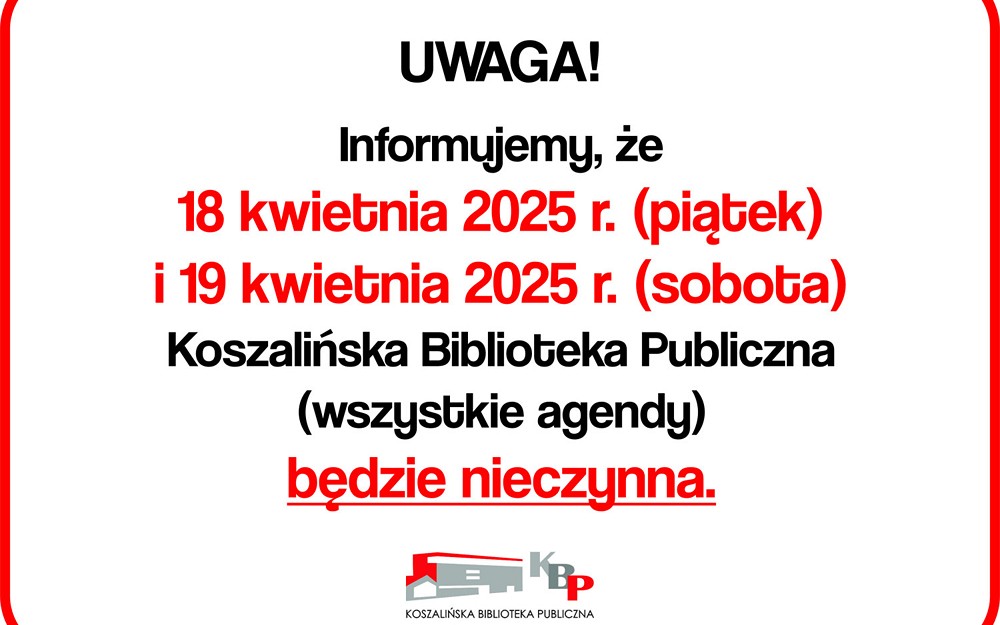 Informacja o nieczynnych bibliotekach