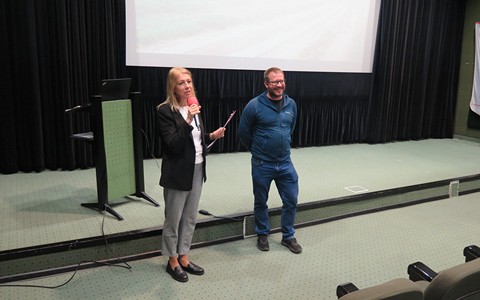 Beata Sawa-Jovanoska i Jędrzej Łukowski podczas spotkania.