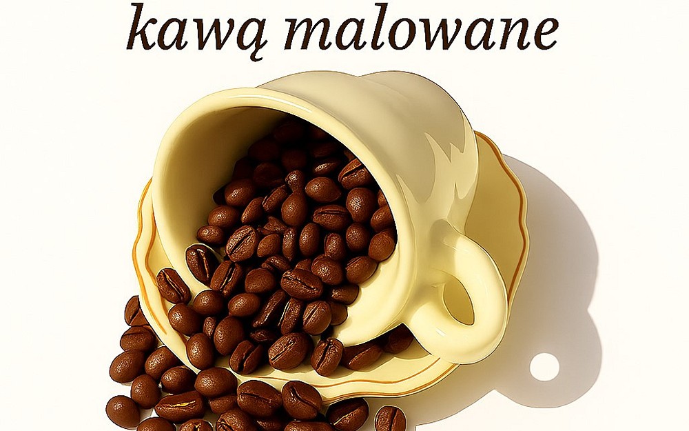 Plakat zapraszający na warsztaty malowania kawą