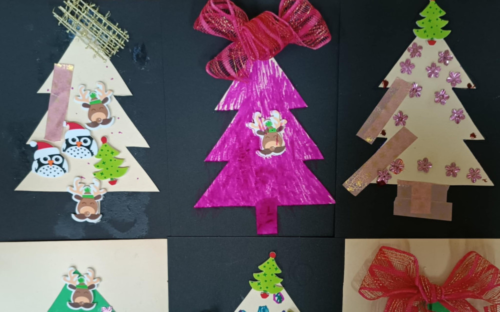 Choinki wykonane przez uczestników