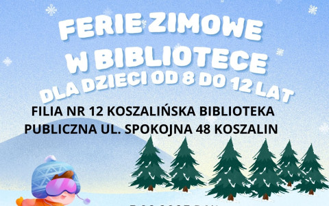 plakat reklamujący ferie zimowe