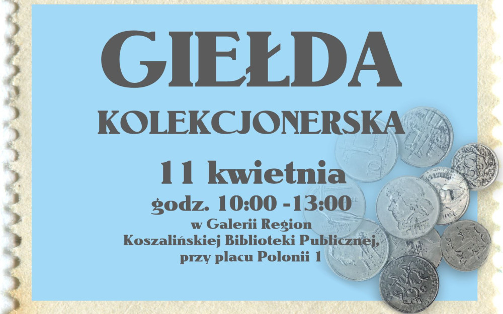 Tło plakatu jest jasnoniebieskie, zamknięte w ząbkowanej ramce imitującej krawędzie znaczka pocztowego. Napisy są wykonane ciemnoszarą, czytelną czcionką szeryfową. W prawym dolnym rogu znajduje się grafika przedstawiająca rozsypane, srebrne monety o różnych nominałach, co nawiązuje do numizmatycznego charakteru giełdy.
