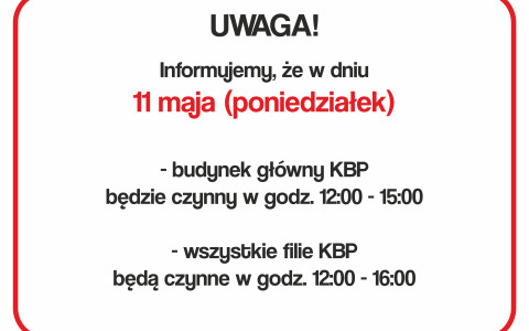 zdjęcie godzin otwarcia 11 maja