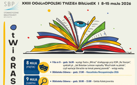 Plakat promujący Tydzień Bibliotek