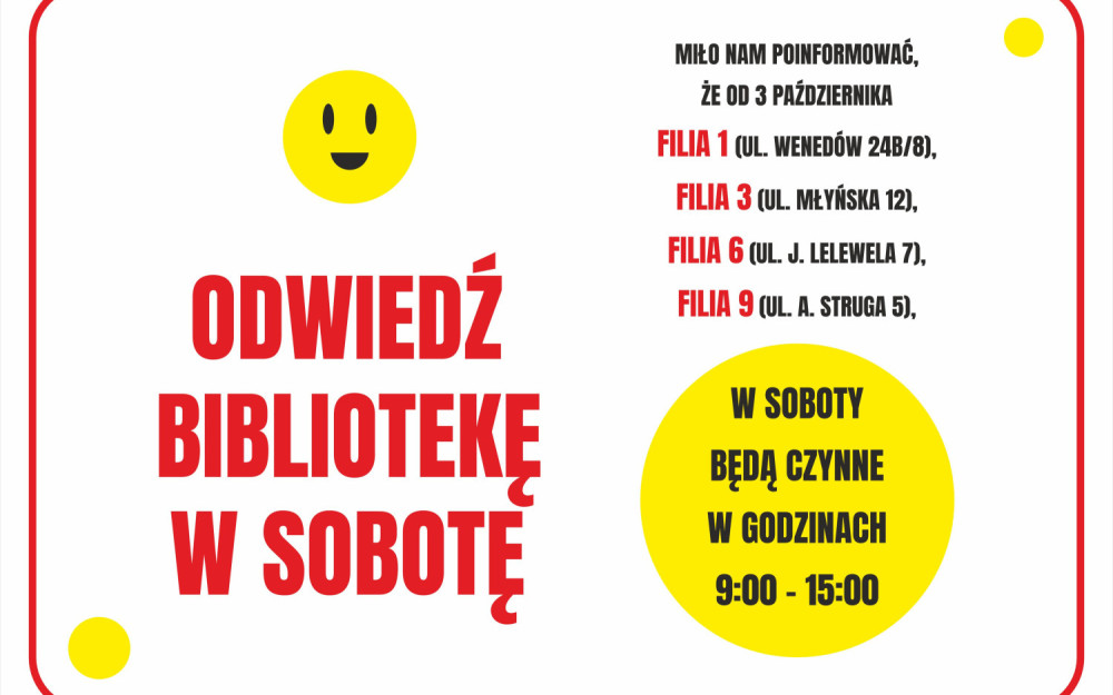 Nowe filie otwarte w sobotę!!!!