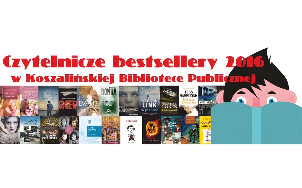 Collage okładek bestsellerów KBP w 2016 roku