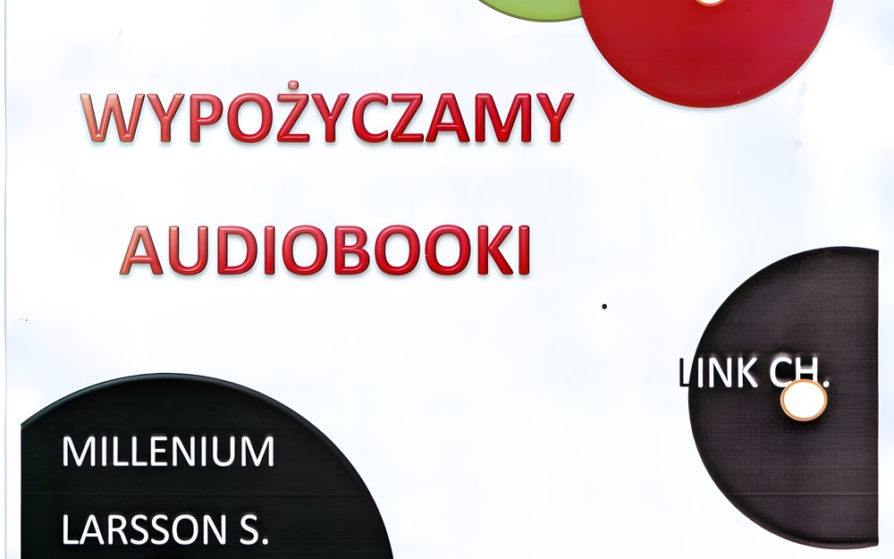 Na zdjeciu płytki CD z wybranymi tytułami audiobooków