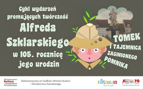 Plakat promujący projekt "Tomek i tajemnica zaginionego pomnika- warsztaty literackie"