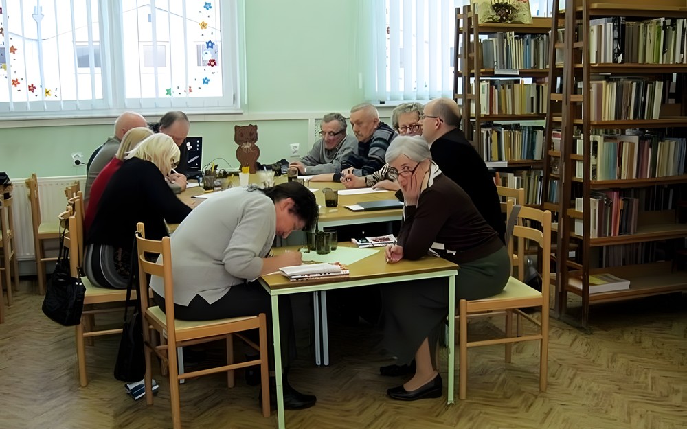 Szaradziści w bibliotece