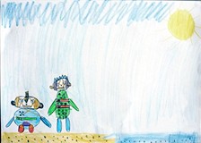 Kto nie miał kamyków, mógł „kamyczaki” narysować