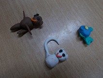 Kotek, piesek i rybka z plasteliny