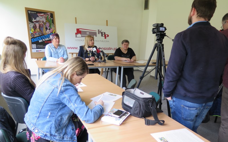 Konferencja prasowa na temat Amerykańskiej Nocy w Bibliotece